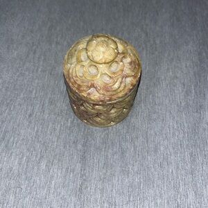 carved soapstone jar